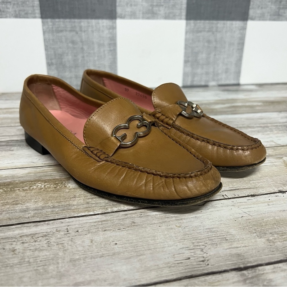 Escada Tan Leather Loafers - Picture 2 of 14